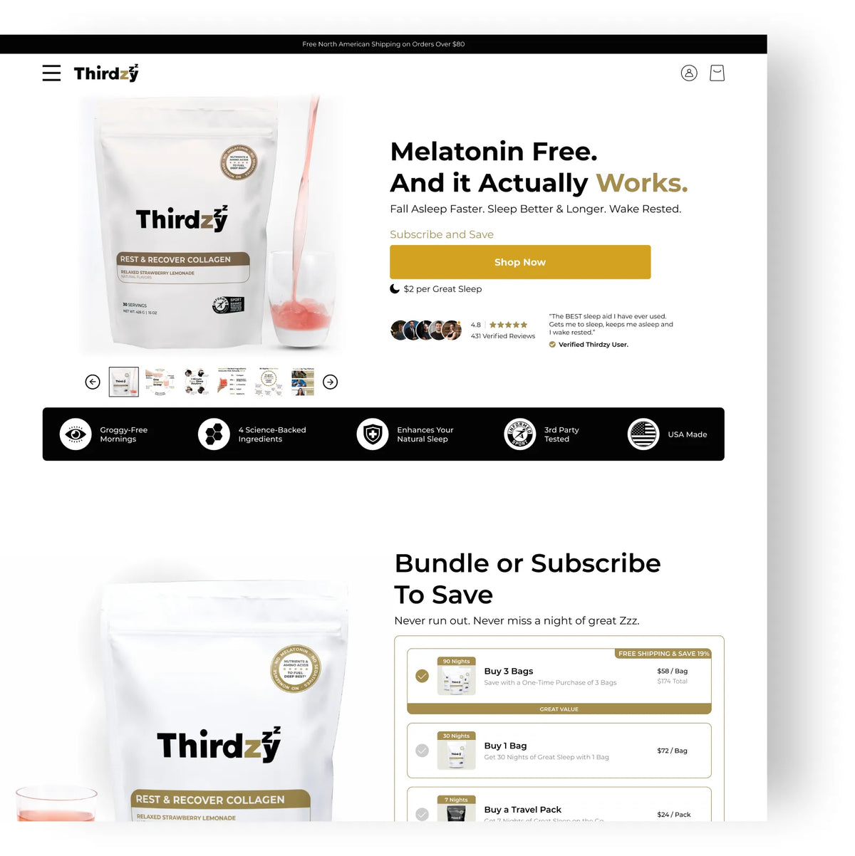 Rebuilt Thirdzy storefront where customers buy directly